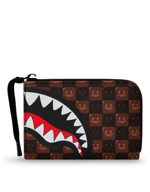 SPRAYGROUND Portafoglio Sharks in Paris WTF Bubble Brown Check