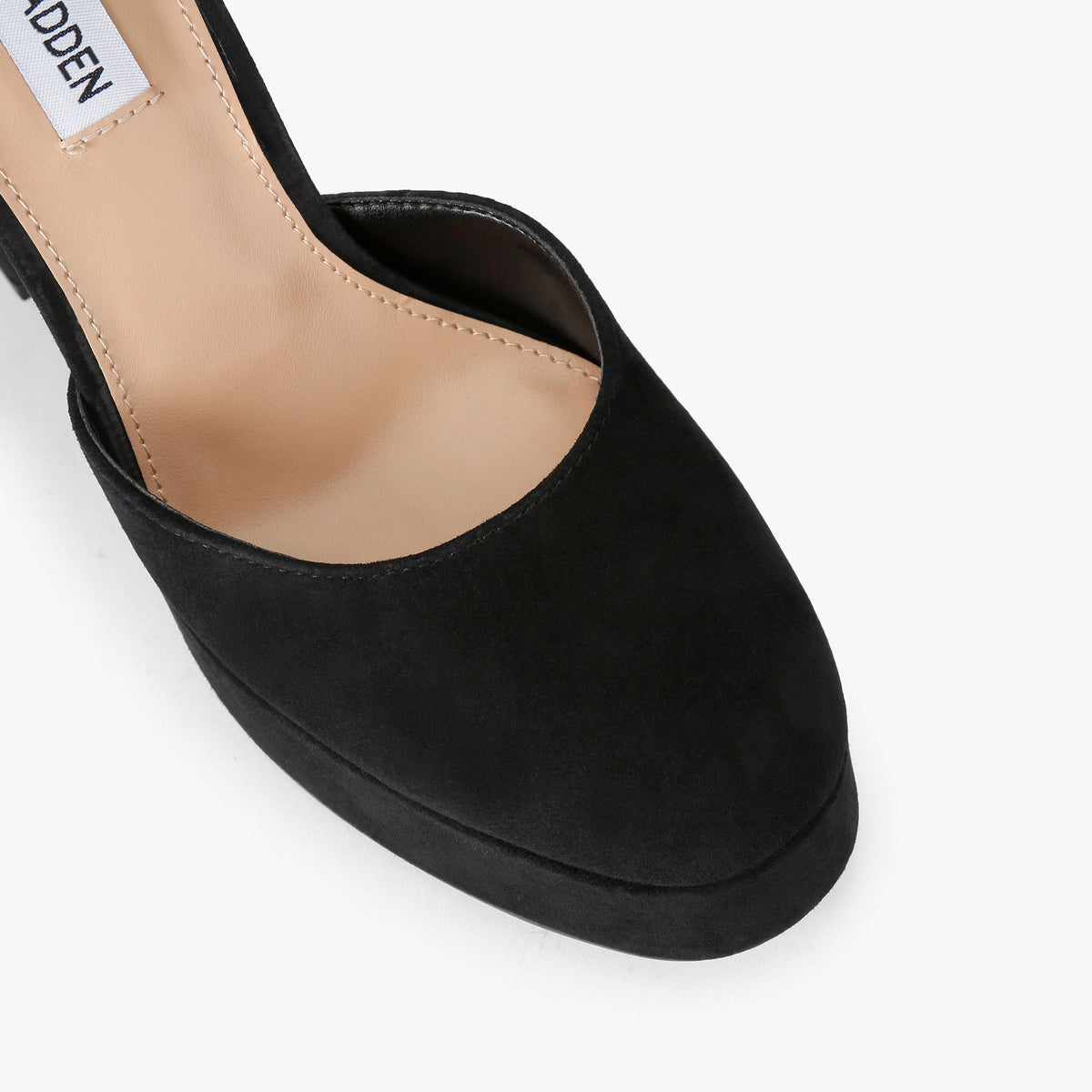 STEVE MADDEN Décolleté Lexie con Plateau e Cinturino Nero Suede