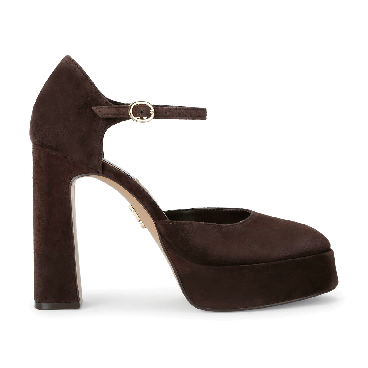 STEVE MADDEN Décolleté Lexie con Plateau e Cinturino Marrone Cioccolato Suede