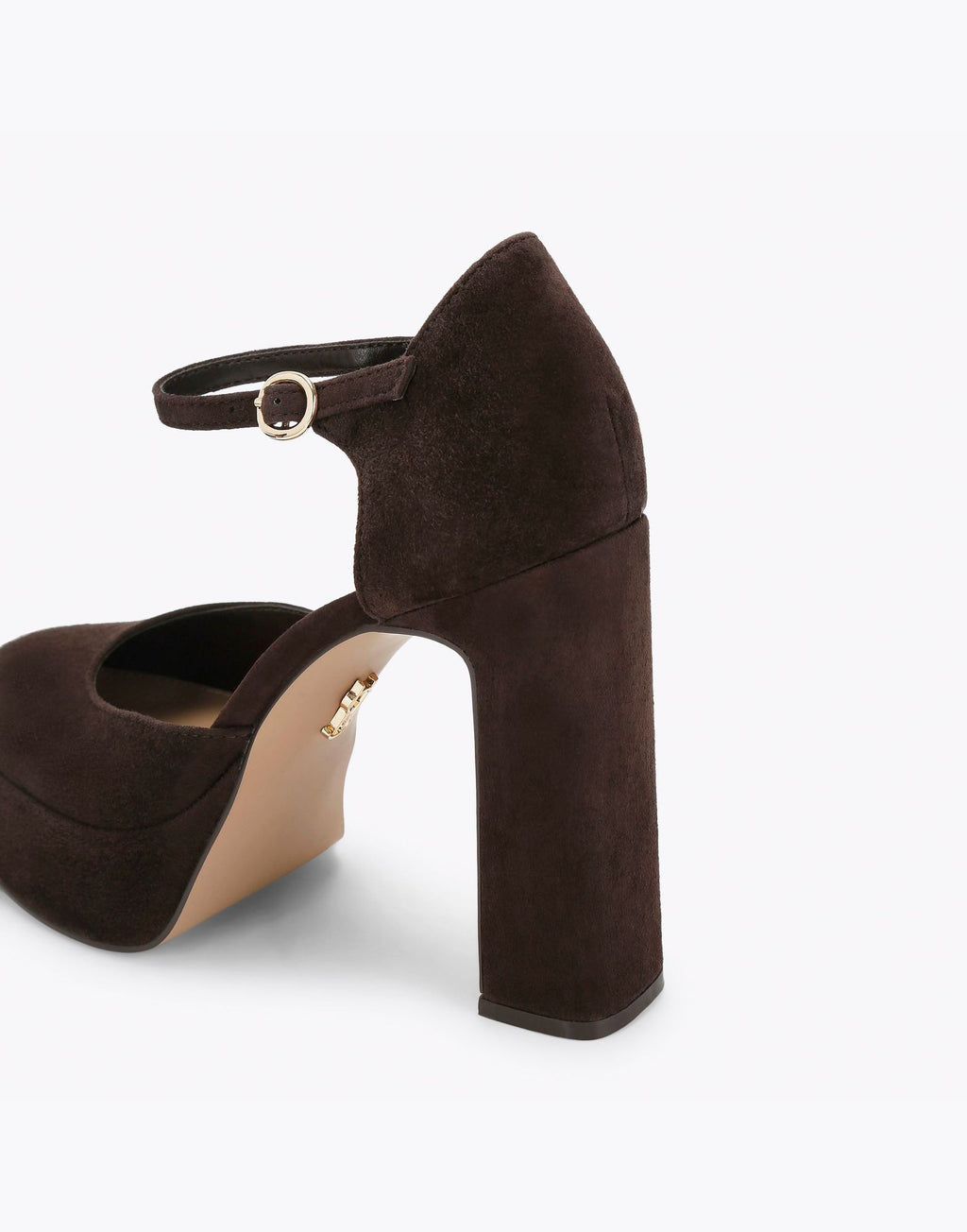 STEVE MADDEN Décolleté Lexie con Plateau e Cinturino Marrone Cioccolato Suede