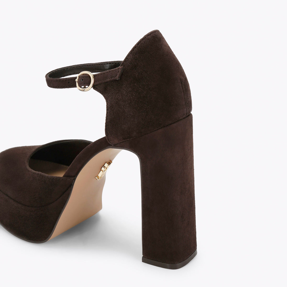 STEVE MADDEN Décolleté Lexie con Plateau e Cinturino Marrone Cioccolato Suede