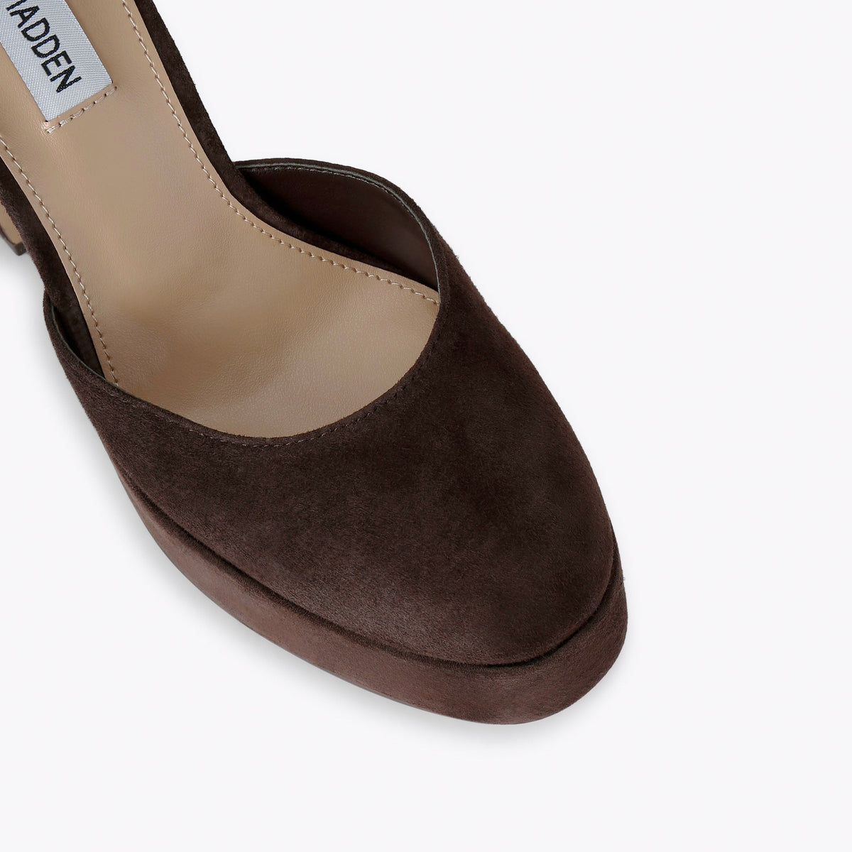 STEVE MADDEN Décolleté Lexie con Plateau e Cinturino Marrone Cioccolato Suede