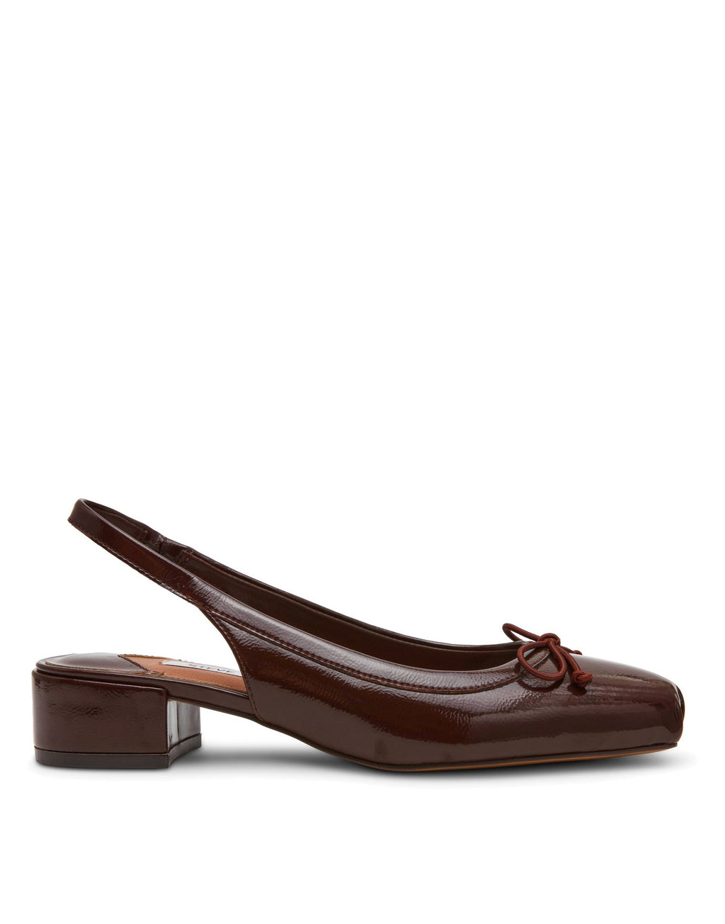 STEVE MADDEN Scarpe Slingback Loved con Fiocco Marrone Vernice