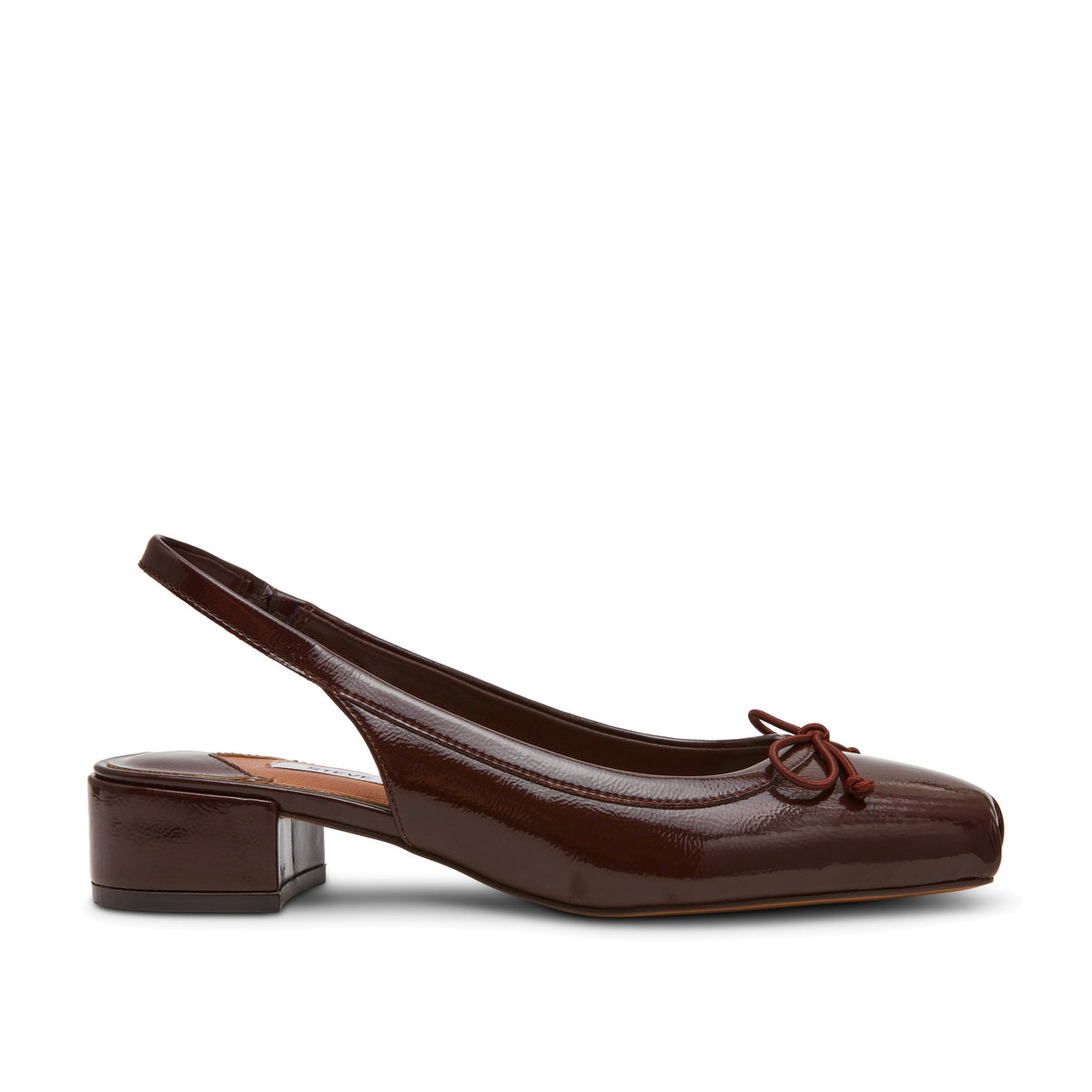 STEVE MADDEN Scarpe Slingback Loved con Fiocco Marrone Vernice