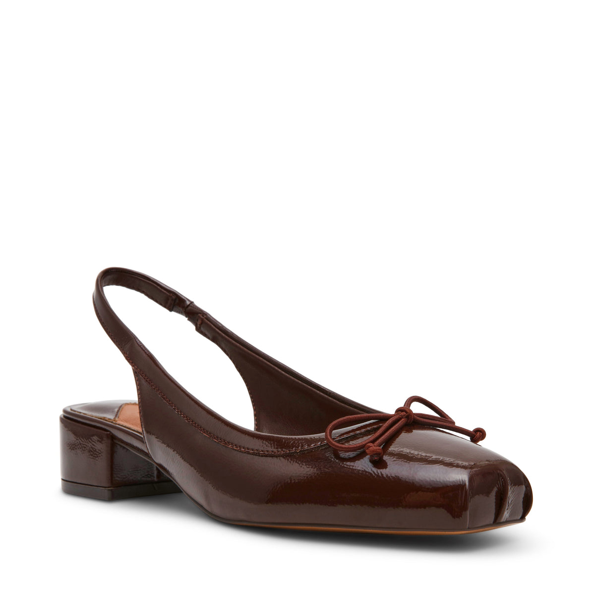 STEVE MADDEN Scarpe Slingback Loved con Fiocco Marrone Vernice