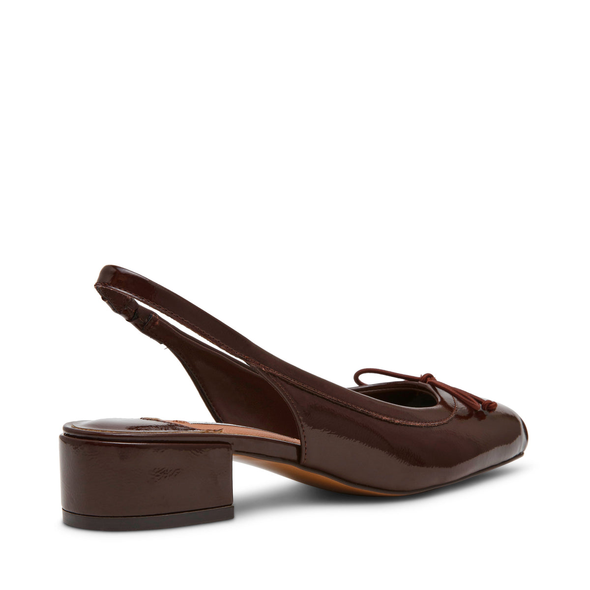 STEVE MADDEN Scarpe Slingback Loved con Fiocco Marrone Vernice