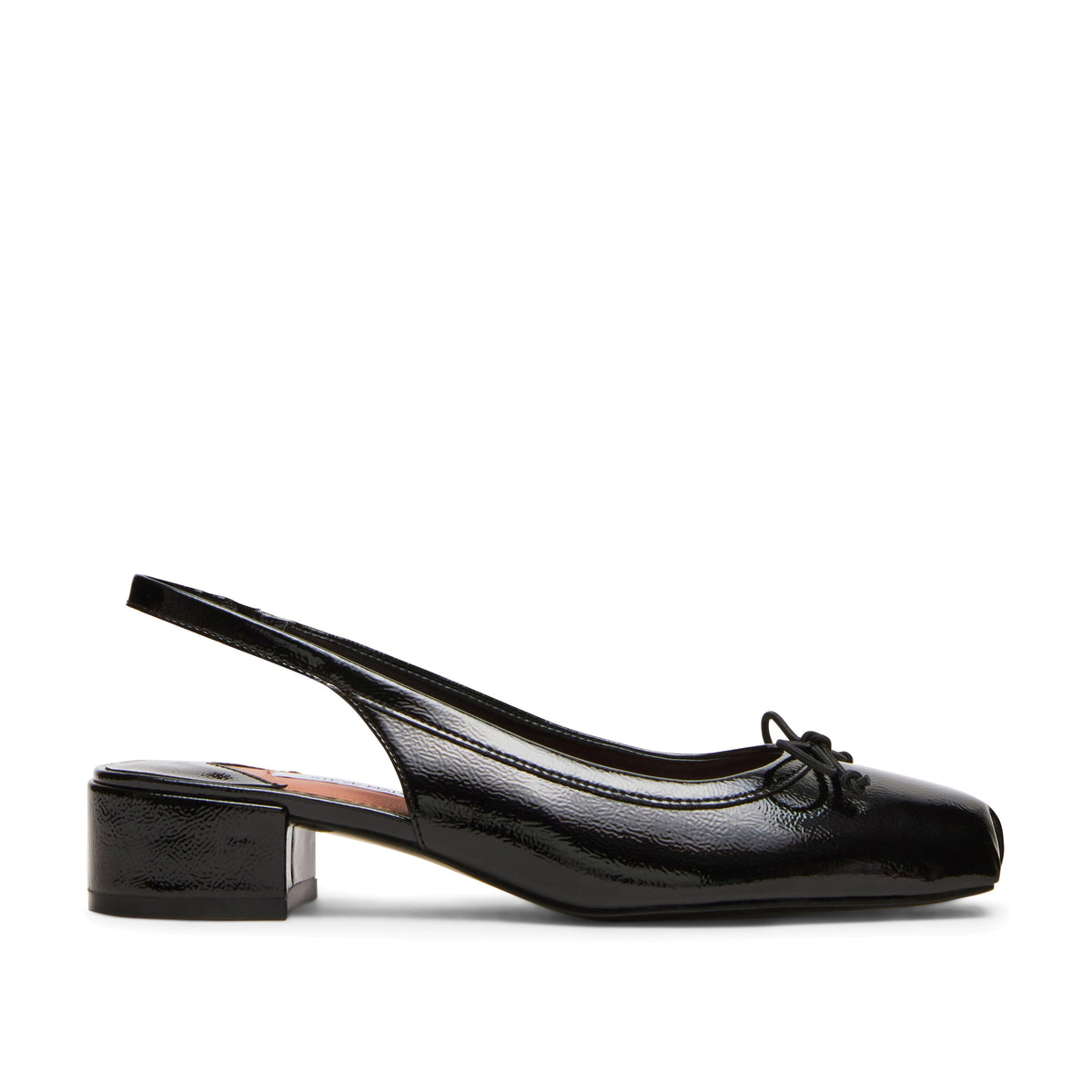 STEVE MADDEN Scarpe Slingback Loved con Fiocco Nero Vernice