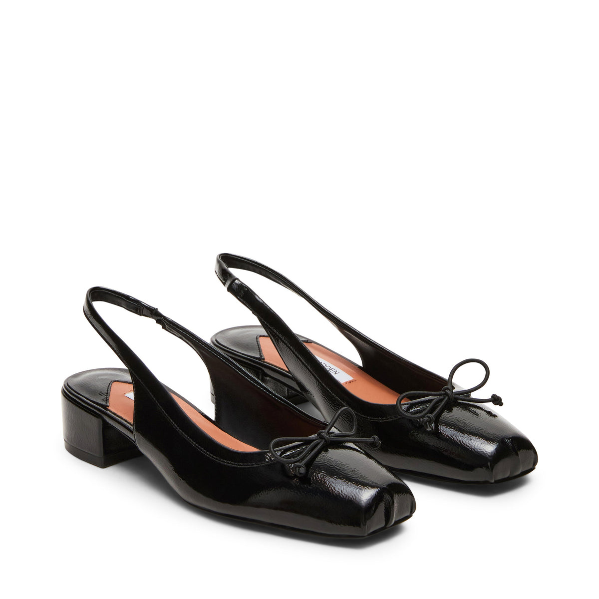 STEVE MADDEN Scarpe Slingback Loved con Fiocco Nero Vernice