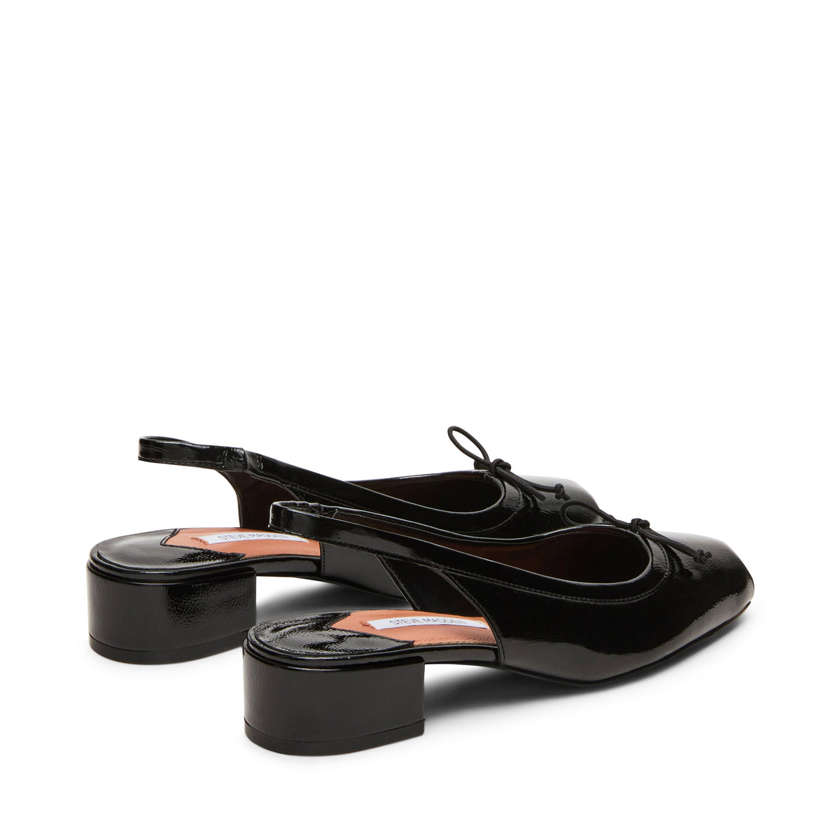 STEVE MADDEN Scarpe Slingback Loved con Fiocco Nero Vernice
