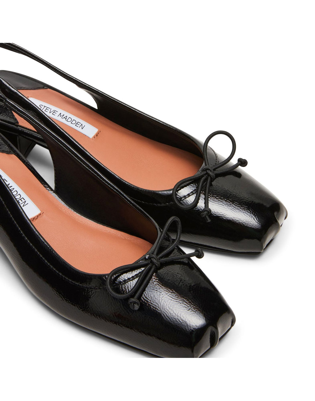 STEVE MADDEN Scarpe Slingback Loved con Fiocco Nero Vernice