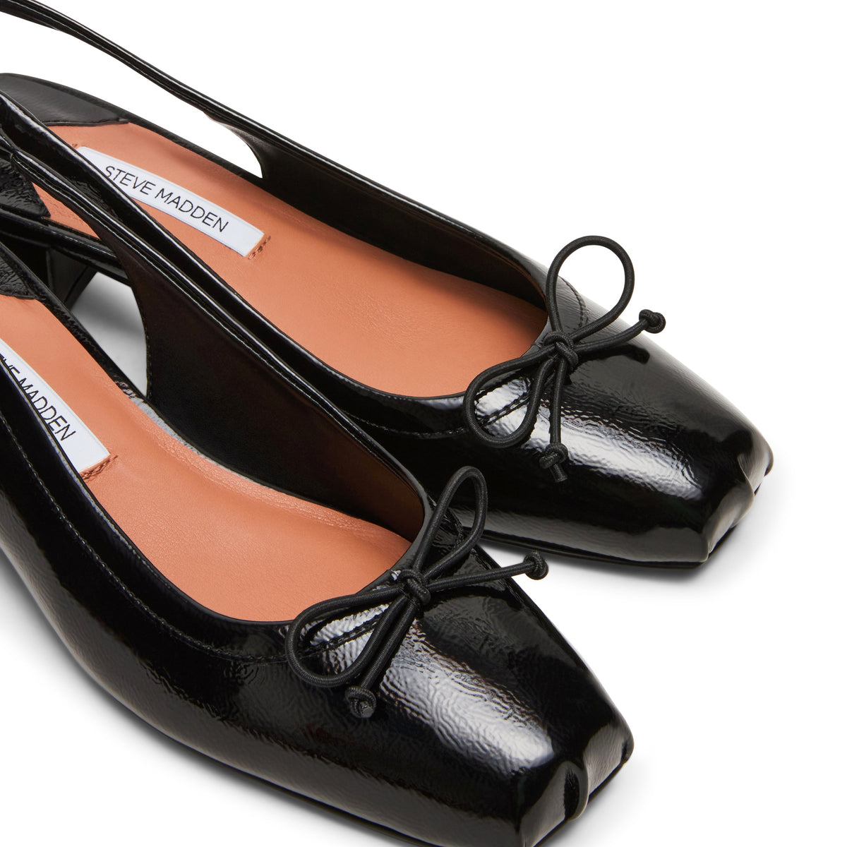 STEVE MADDEN Scarpe Slingback Loved con Fiocco Nero Vernice
