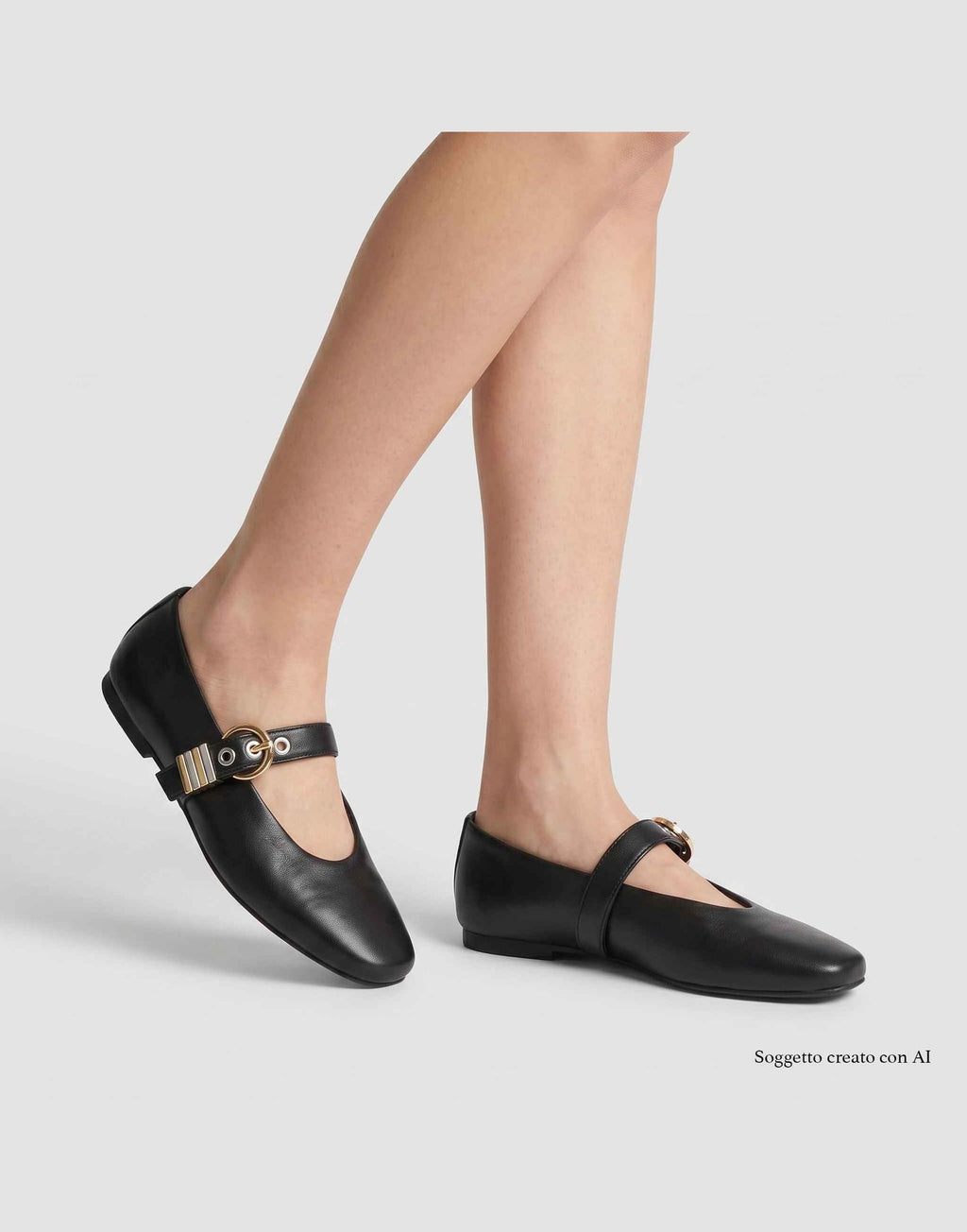 STEVE MADDEN Ballerine Lucia con Fibbia Nero Pelle