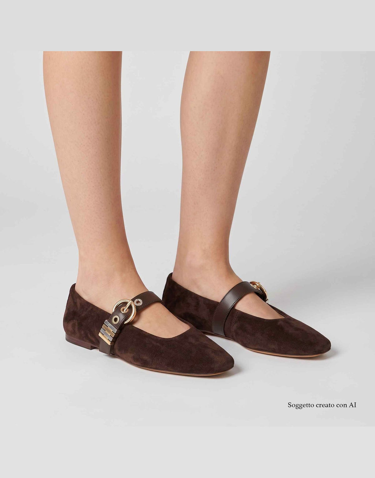 STEVE MADDEN Ballerine Lucia con Fibbia Marrone Suede