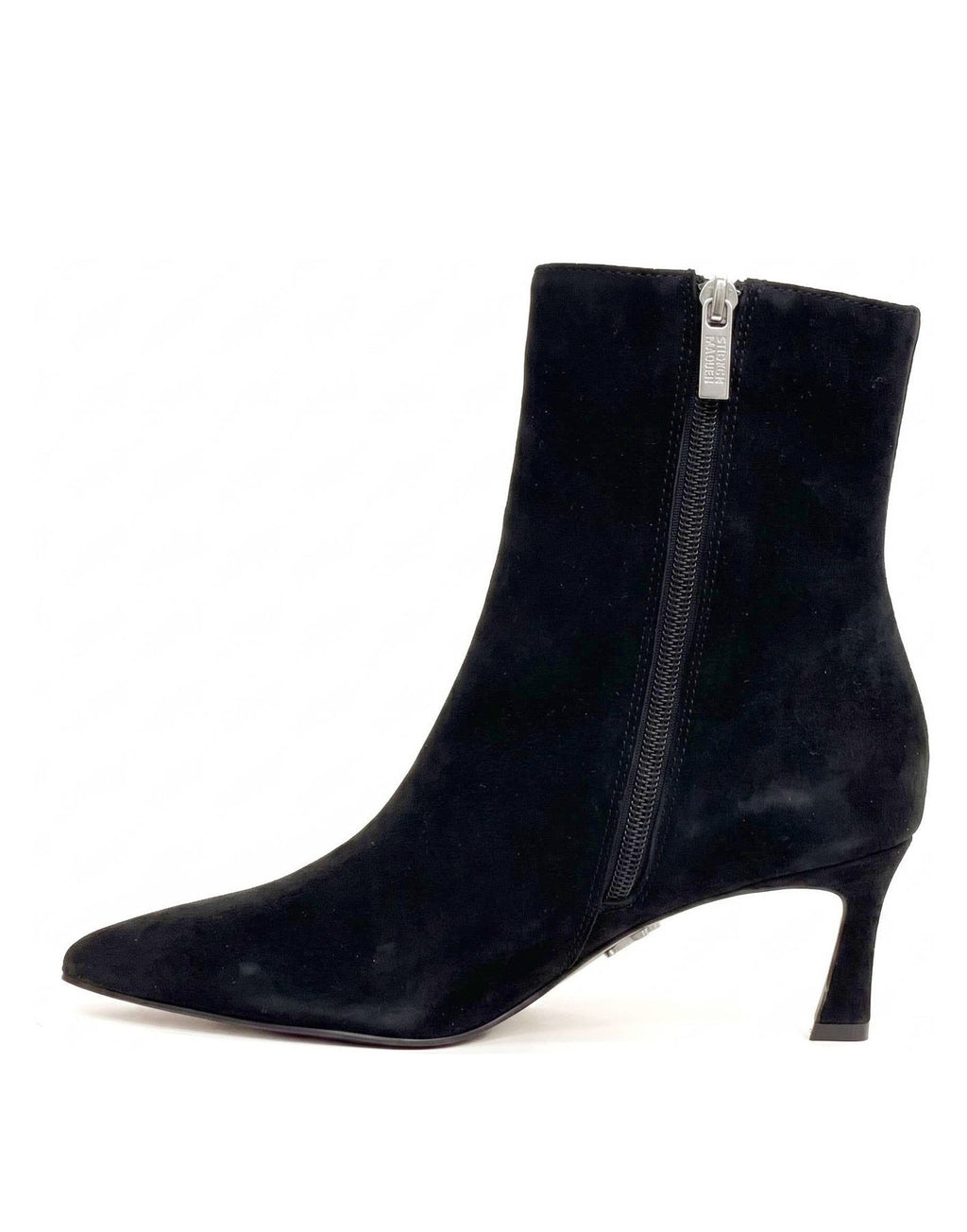 STEVE MADDEN Stivaletti Lulah a Punta con Tacco Nero Suede