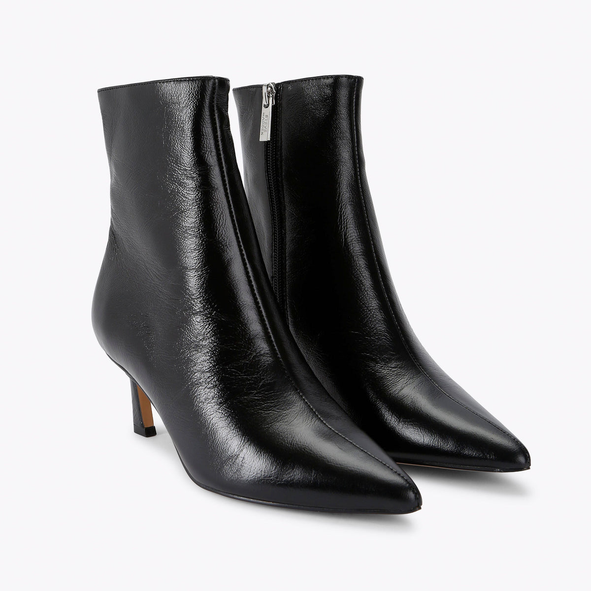 STEVE MADDEN Stivaletti Lulah a Punta con Tacco Nero Pelle