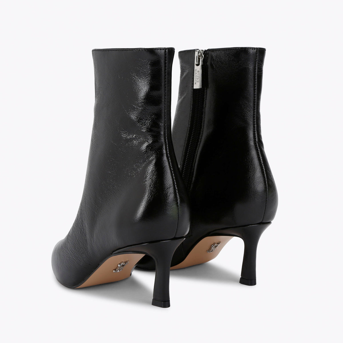 STEVE MADDEN Stivaletti Lulah a Punta con Tacco Nero Pelle