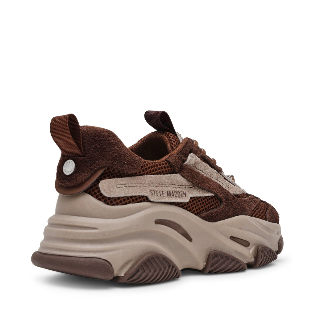 STEVE MADDEN Sneakers Possession-E con Suola Chunky Ground Coffee Suede