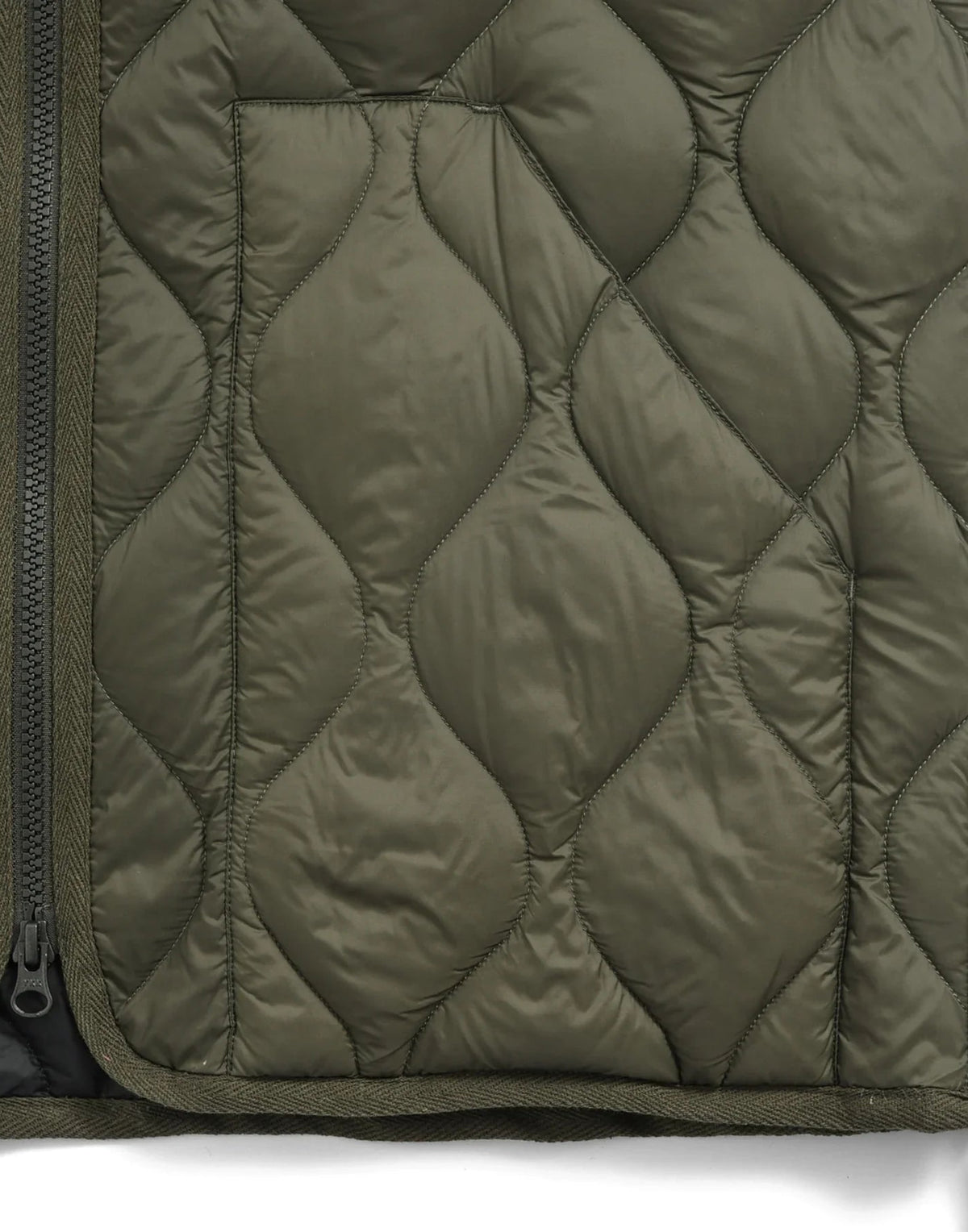 TAION Piumino Military con Collo Alto e Doppia Zip Verde Oliva Scuro