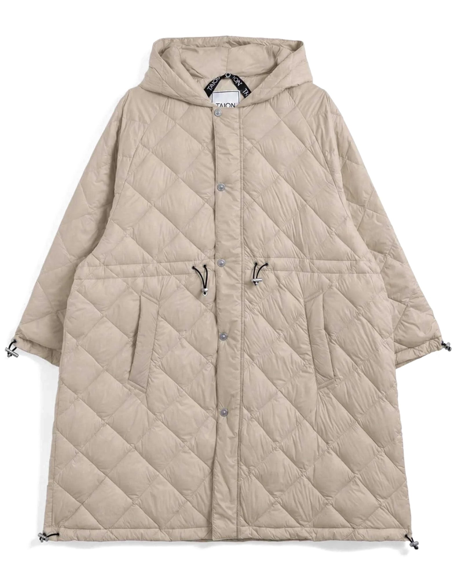 TAION City Sleeve Down Cape Grey Beige