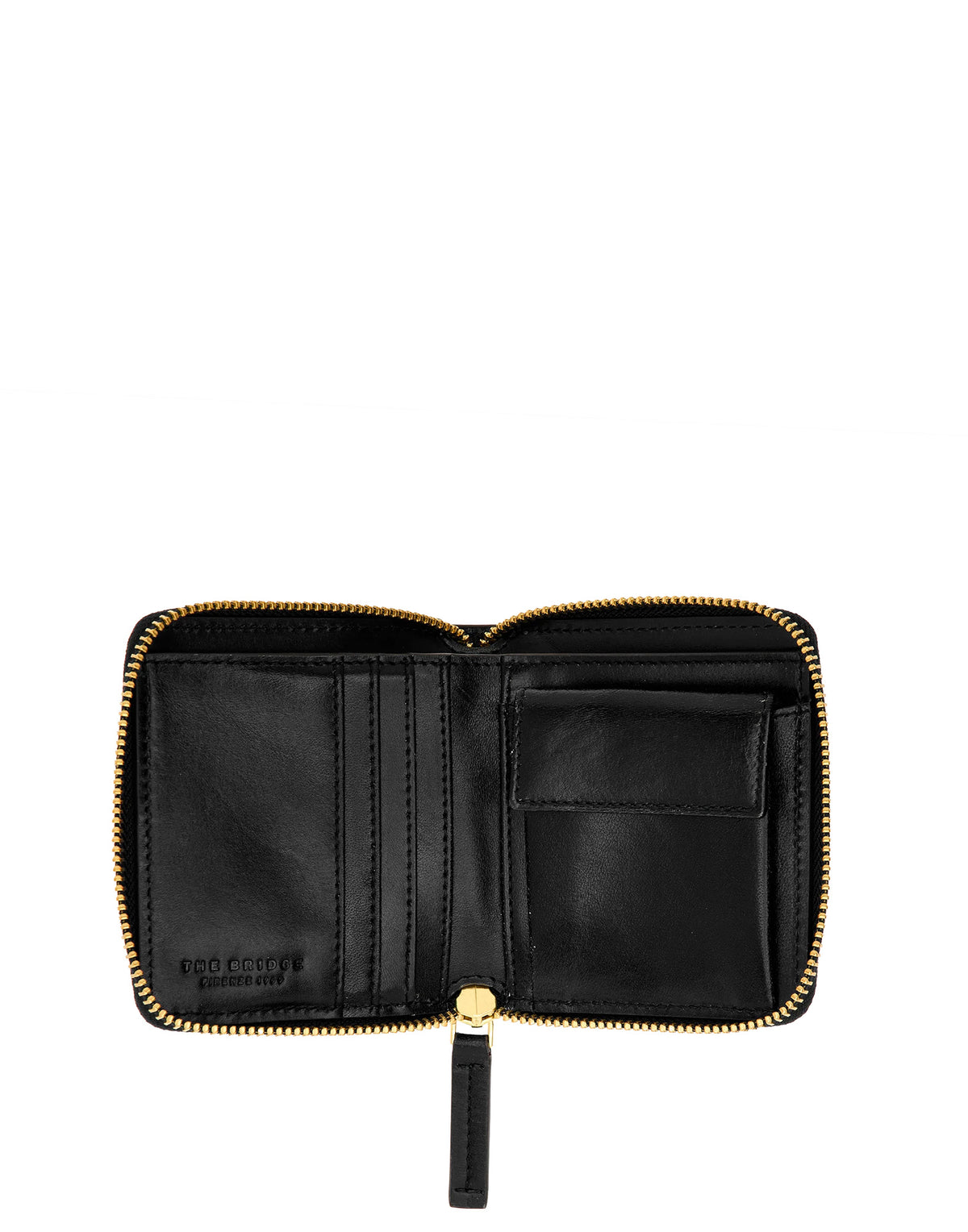 THE BRIDGE Portafoglio Lara Zip Around in Pelle Nero/Oro