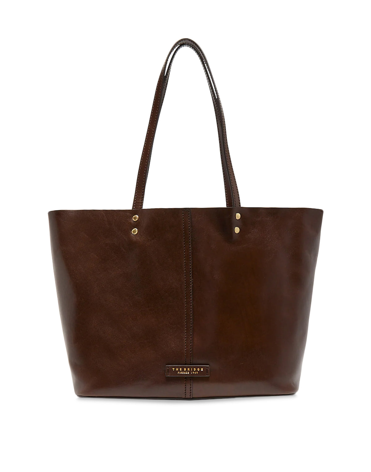THE BRIDGE Sac Cabas Lisa en Cuir Moka
