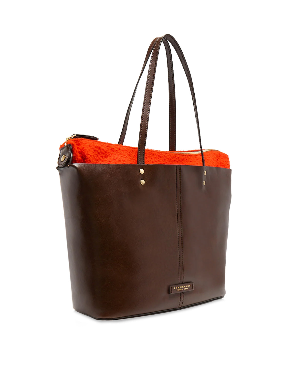 THE BRIDGE Sac Cabas Lisa en Cuir Moka