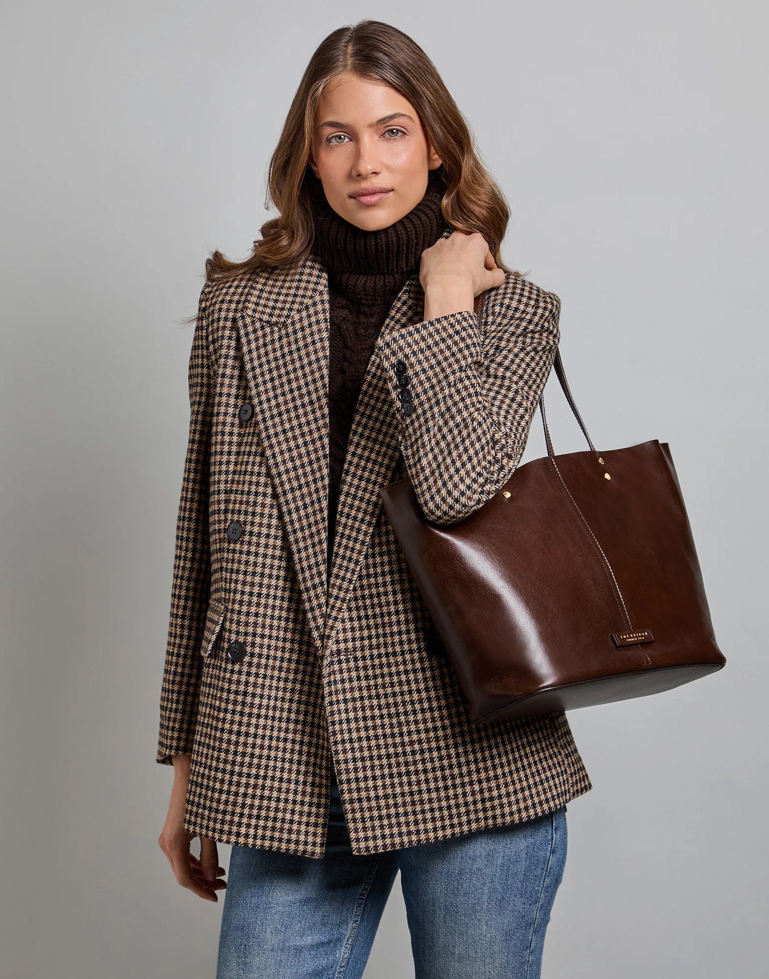 THE BRIDGE Lisa Borsa Shopper in Pelle Moka