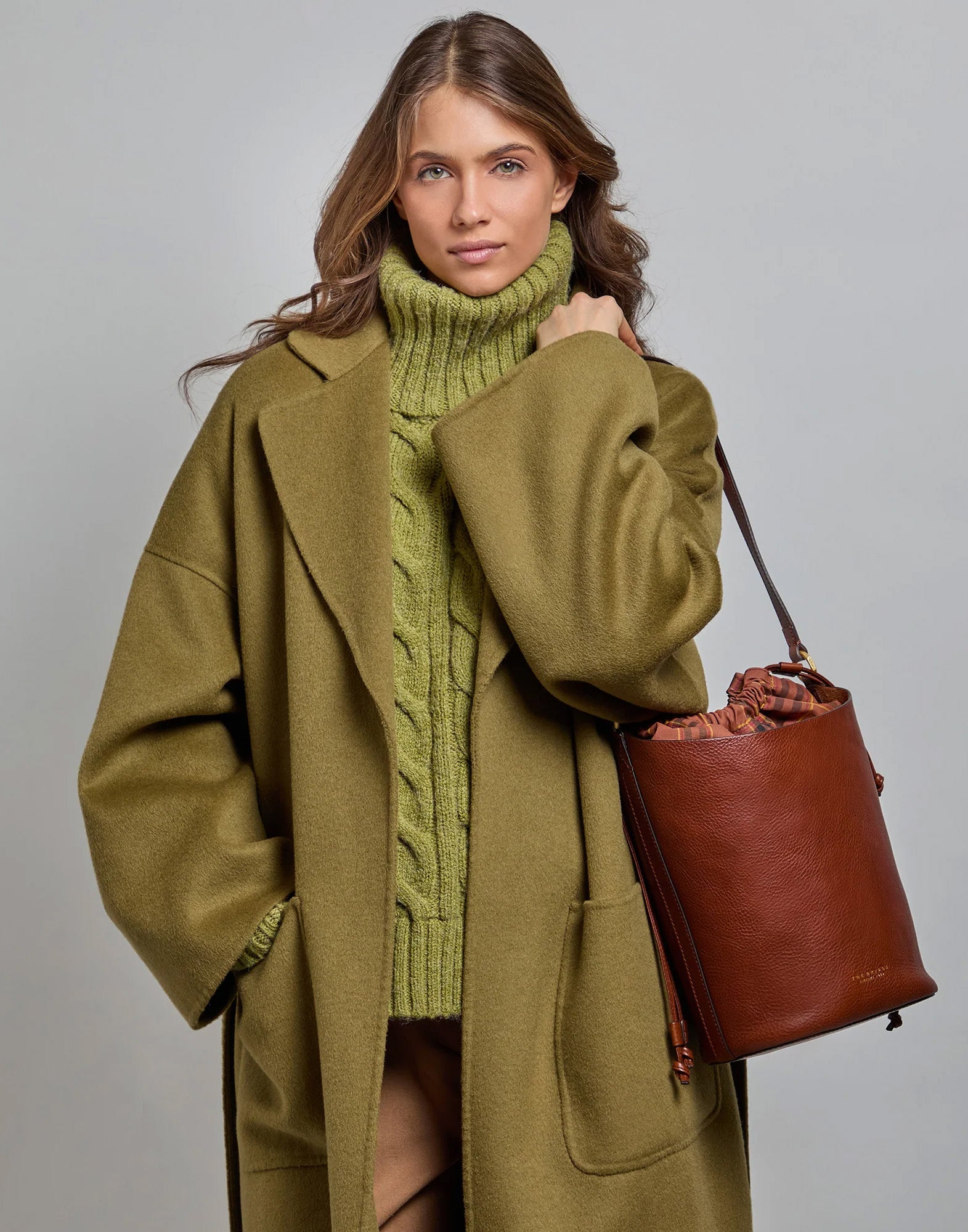 THE BRIDGE Luce Soft Borsa Secchiello in Pelle Marrone