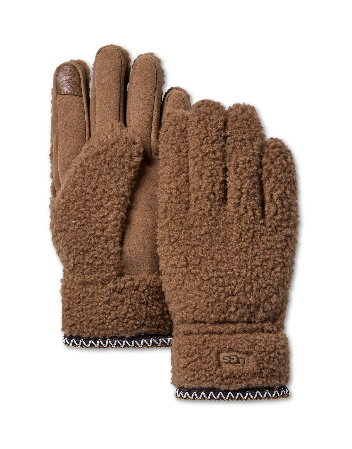 UGG Guanti UGGbraid in Pile Light Chestnut