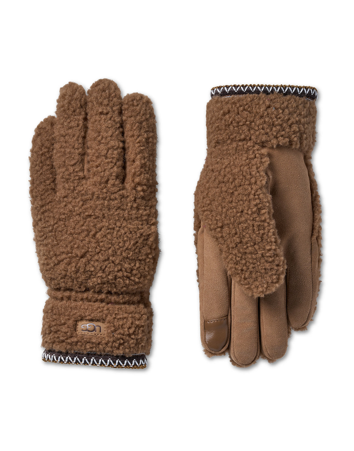UGG Guanti UGGbraid in Pile Light Chestnut