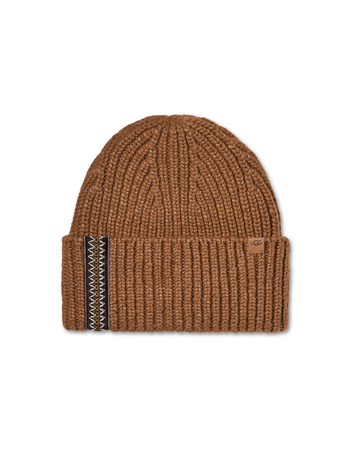 UGG Berretto a Coste con Risvolto Chestnut