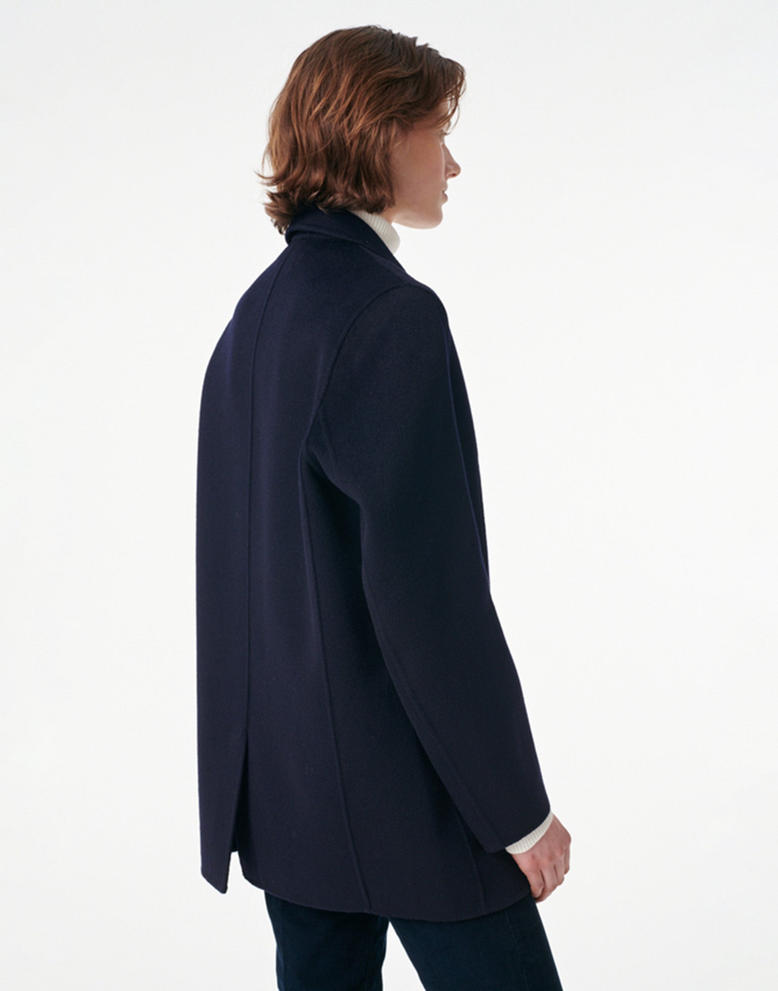 VANESSA BRUNO Giacca Marc in Lana Double Face Blu Marine