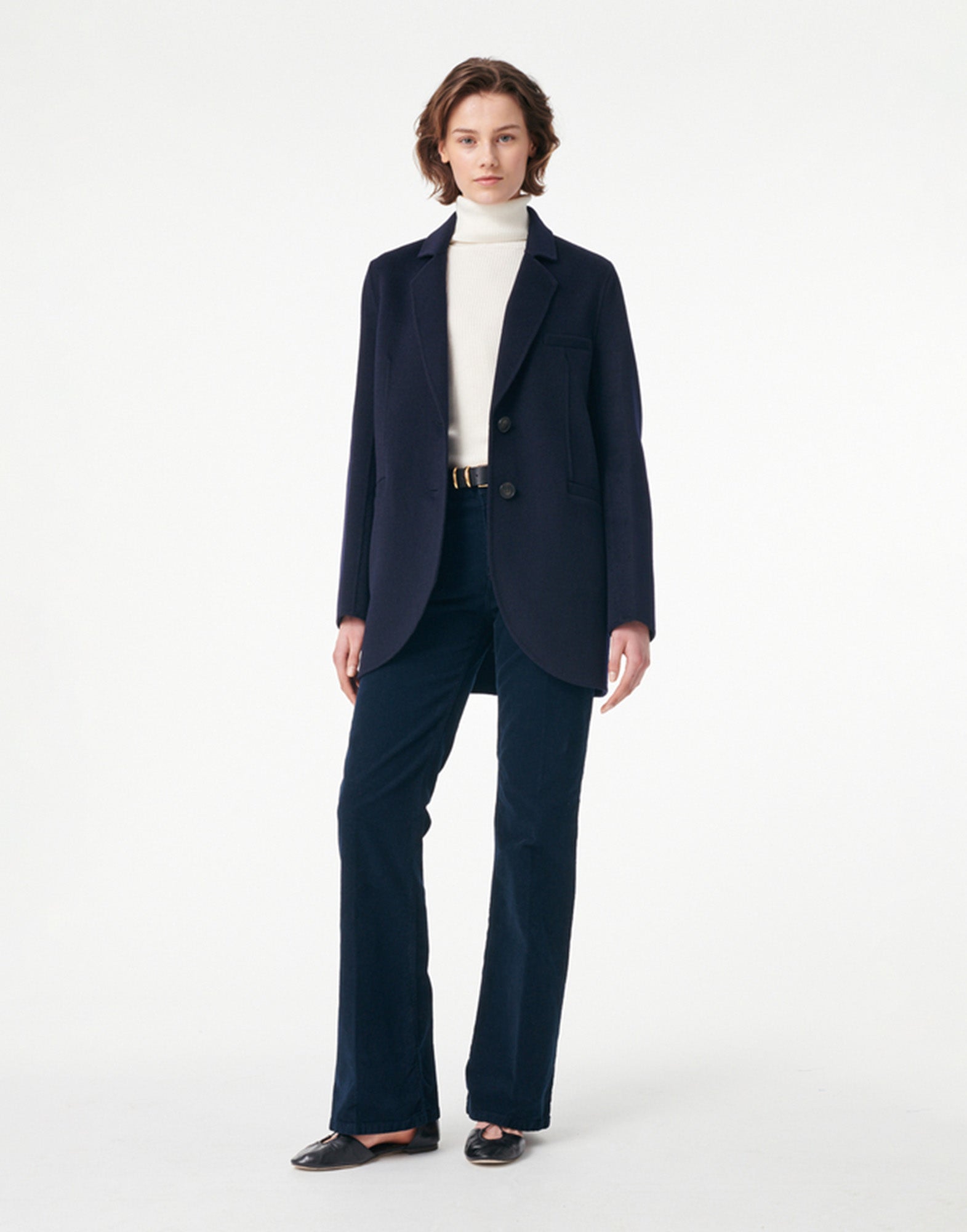 VANESSA BRUNO Giacca Marc in Lana Double Face Blu Marine