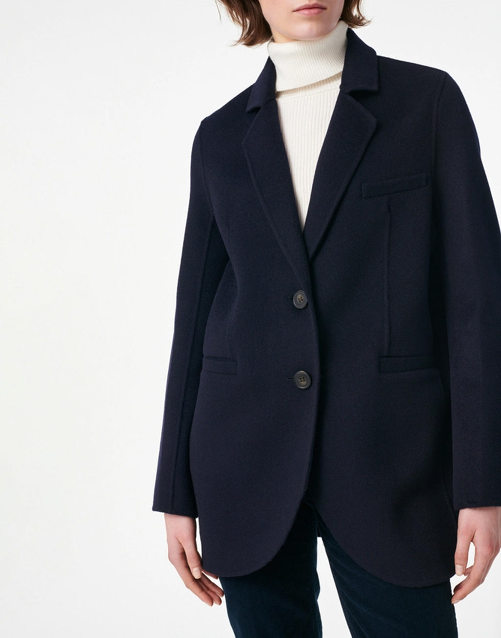 VANESSA BRUNO Giacca Marc in Lana Double Face Blu Marine