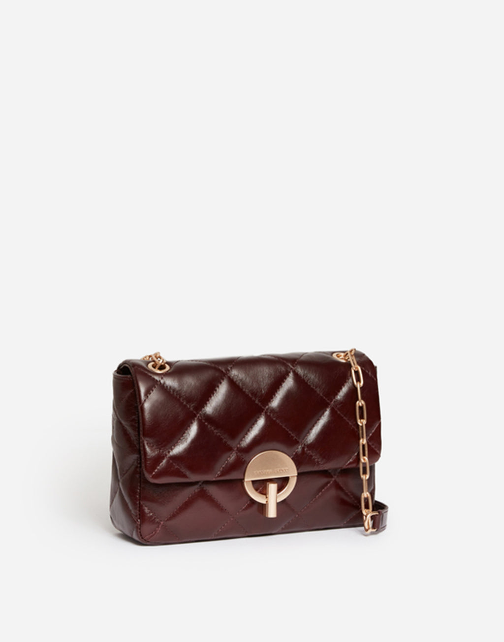 VANESSA BRUNO Borsa Moon Large in Pelle Trapuntata Chocolate