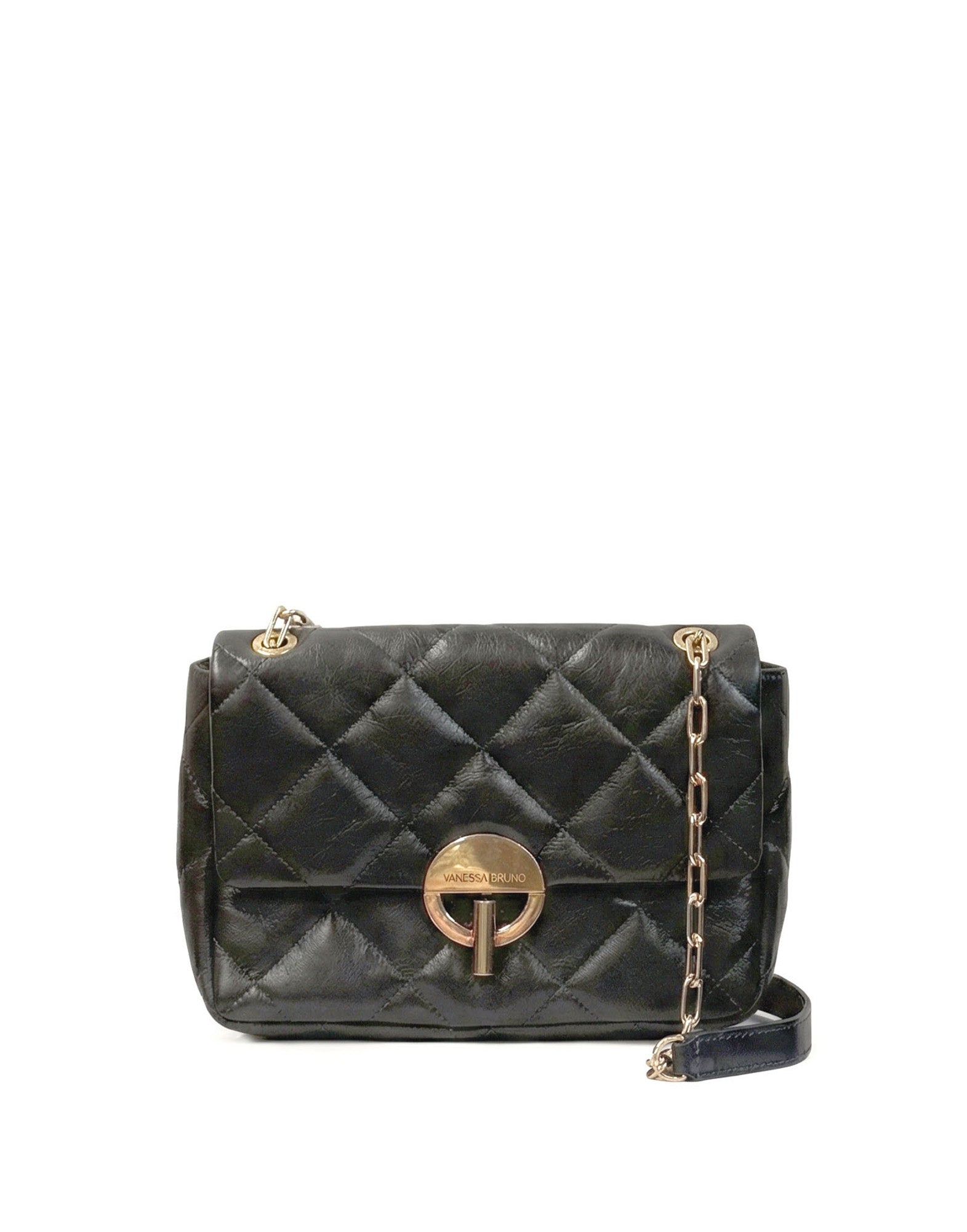 VANESSA BRUNO Borsa Moon Large in Pelle Trapuntata Cendre