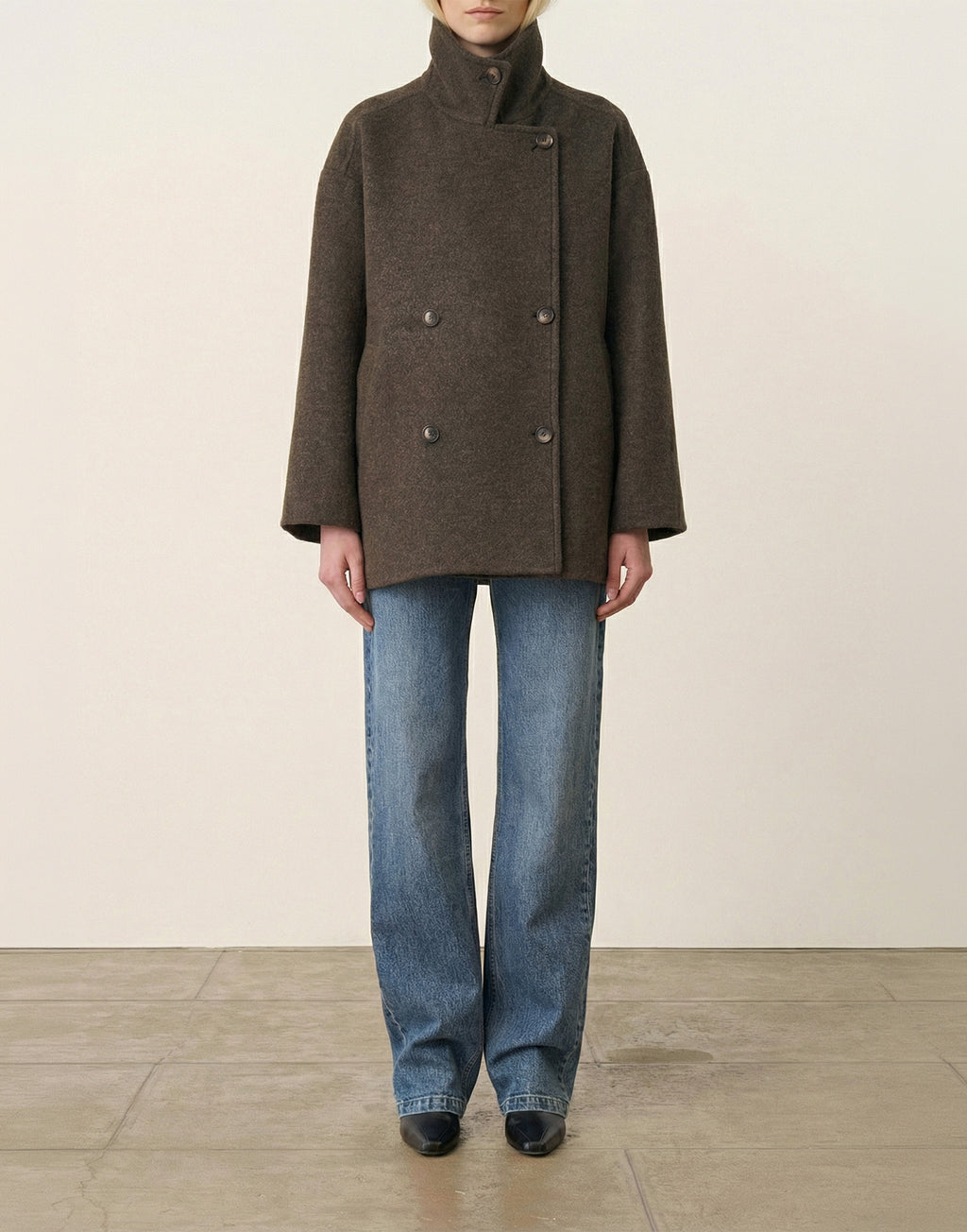 VANESSA BRUNO Giacca Ferman in Misto Lana Kaki