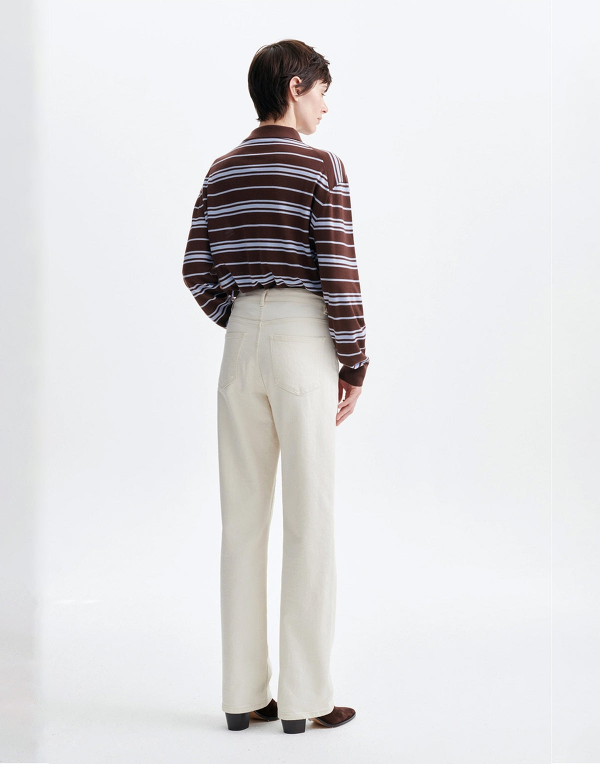 VANESSA BRUNO Pantaloni a Gamba Dritta in Cotone Écru