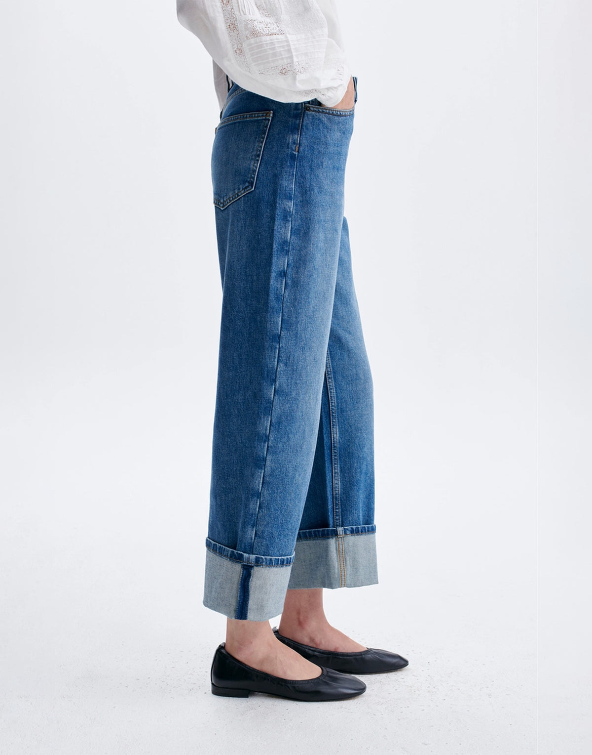 VANESSA BRUNO Jeans Cropped in Cotone Organico Blu Grigio