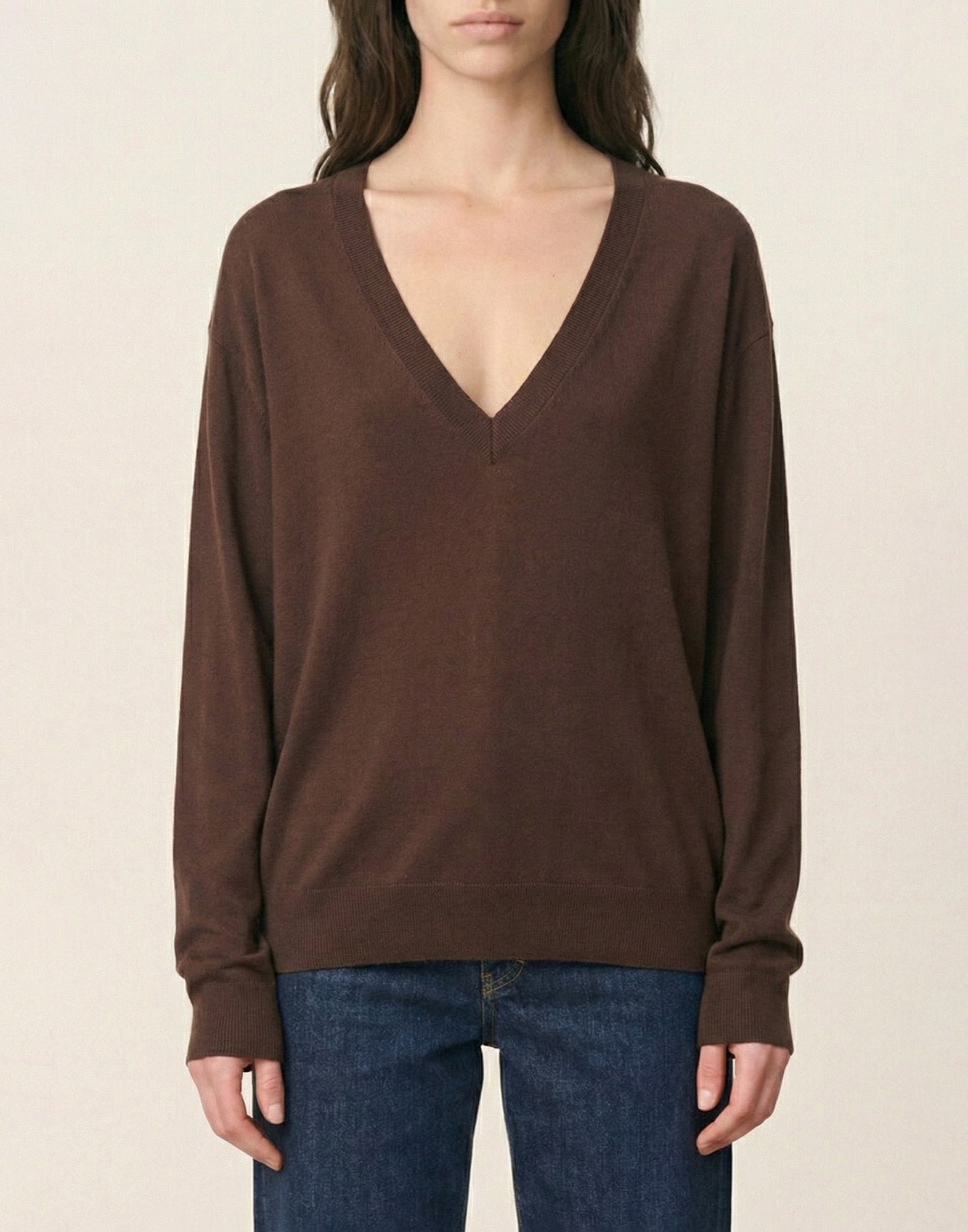 VANESSA BRUNO Maglia Hershel in Lana Merino Cioccolato