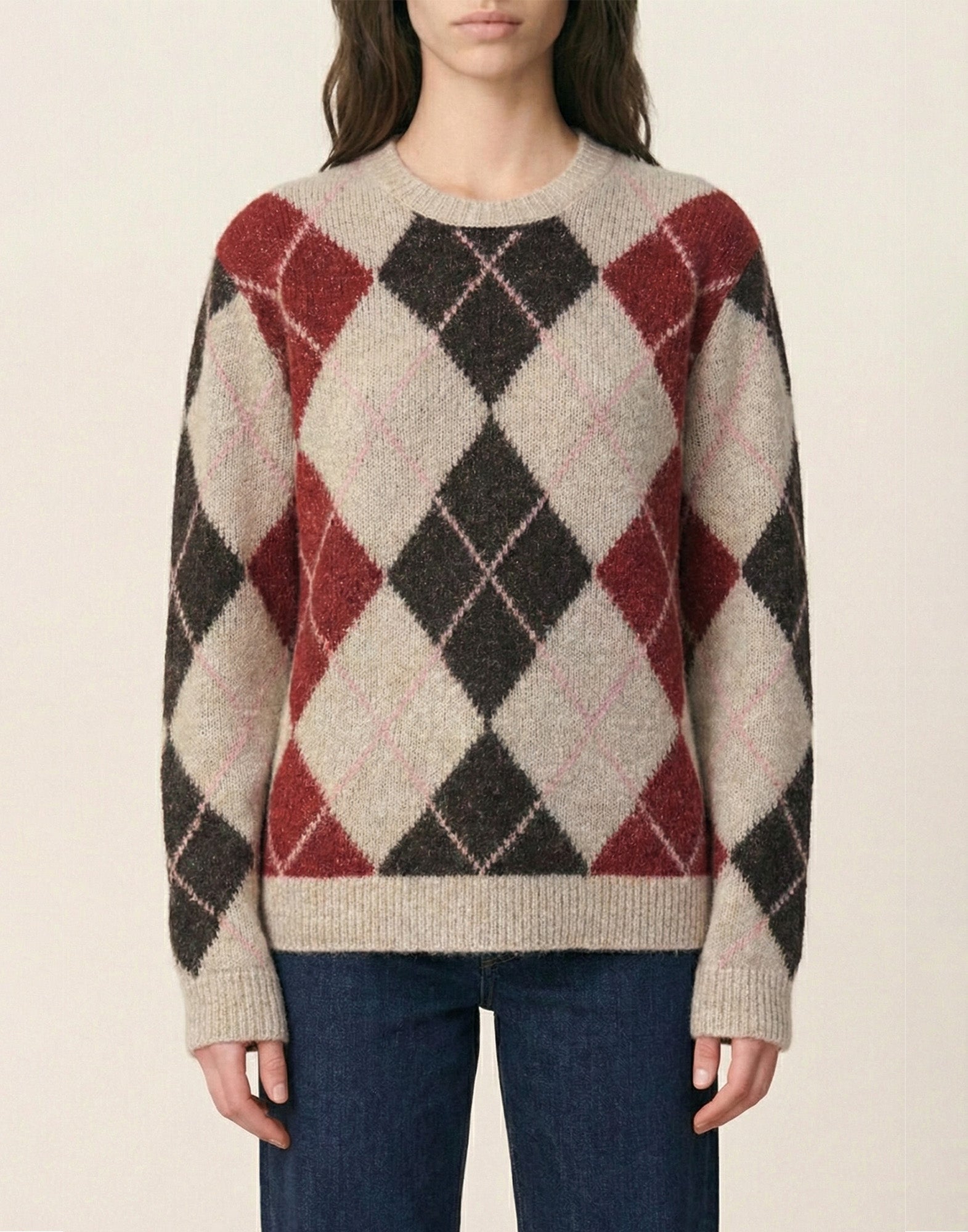 VANESSA BRUNO Maglione a Rombi in Misto Lana e Alpaca