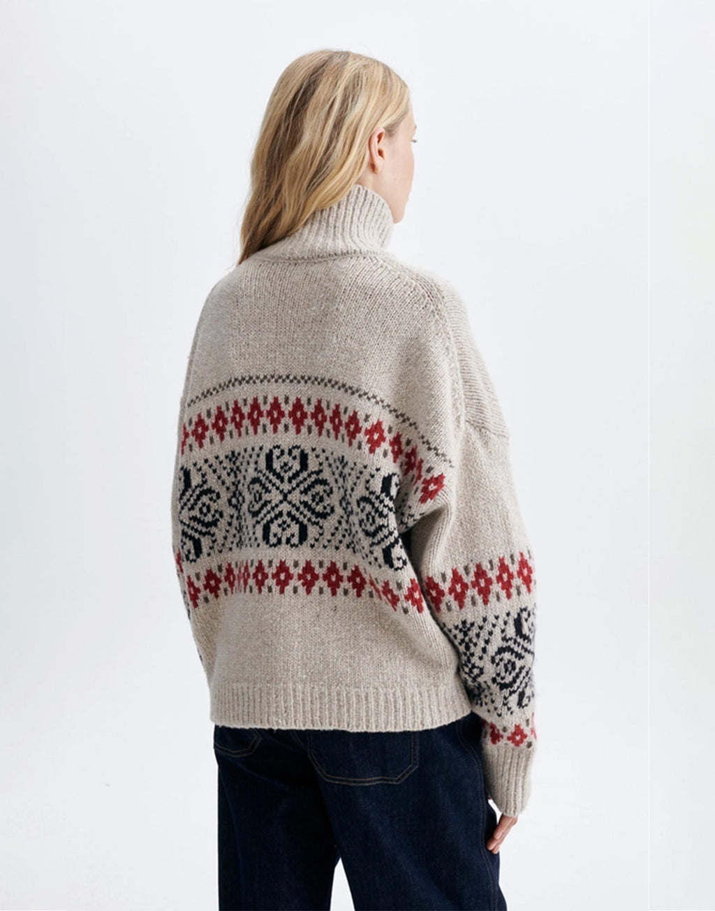 VANESSA BRUNO Maglione Jacquard in Lana Avena
