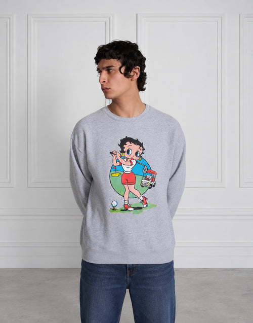 WILD DONKEY Felpa Girocollo Betty Swing Grigio Mélange