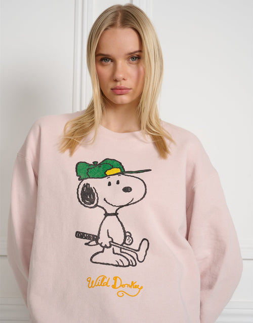 WILD DONKEY Felpa Girocollo Green Rosa Cipria