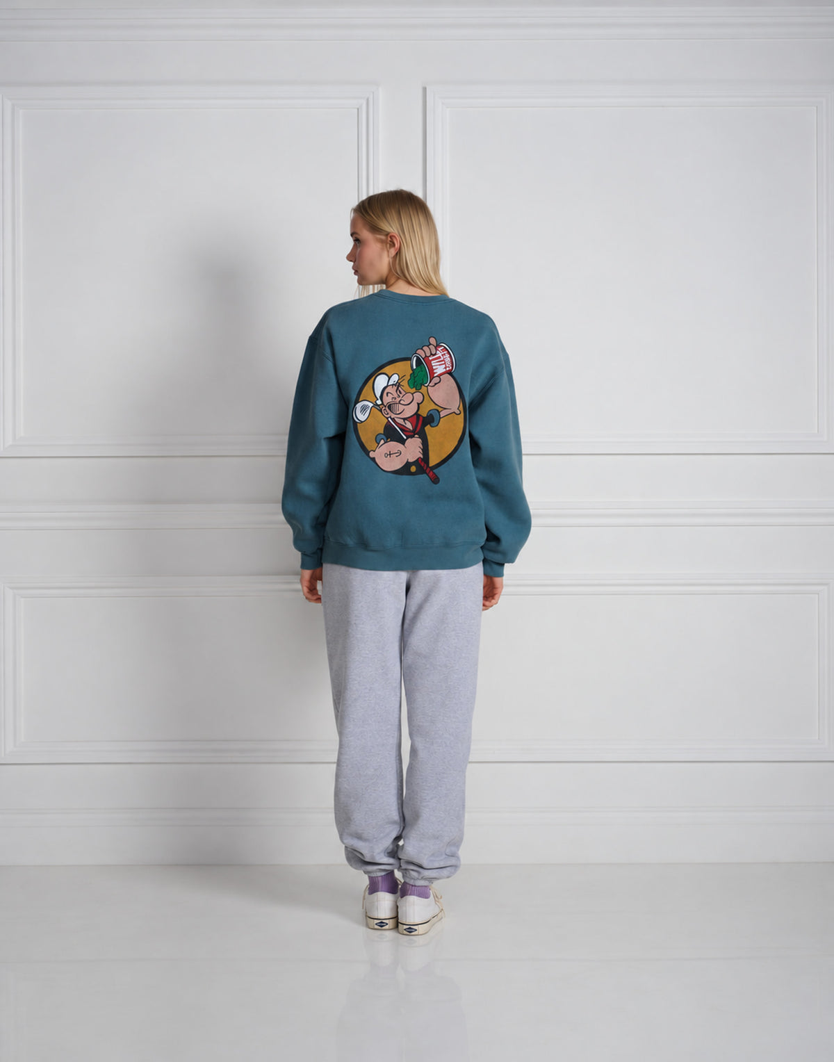 WILD DONKEY Felpa Girocollo Spinach Blu Vintage