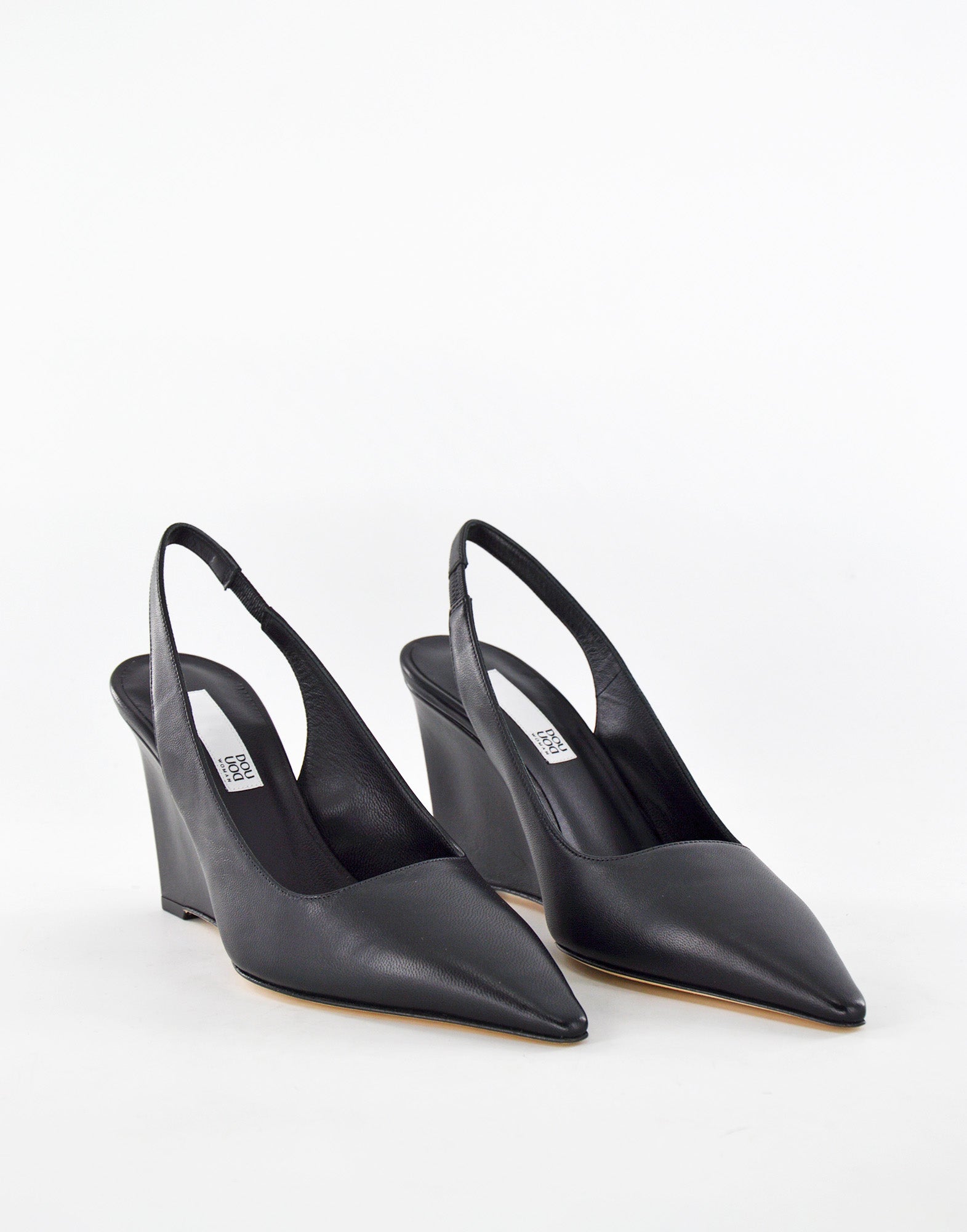 DOUUOD Decollete Slingback con Zeppa Nero