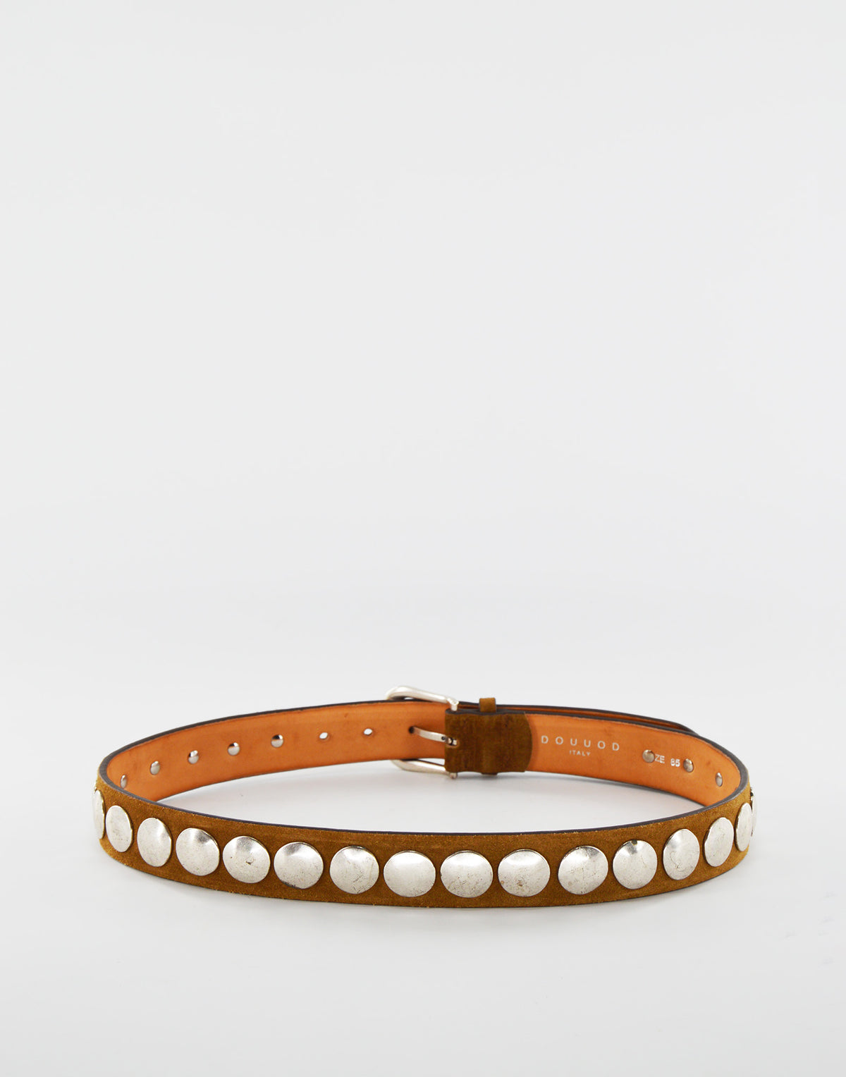 DOUUOD Ceinture à Clous Ronds en Croûte de Cuir