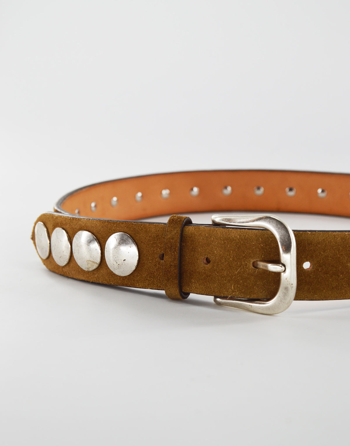DOUUOD Ceinture à Clous Ronds en Croûte de Cuir