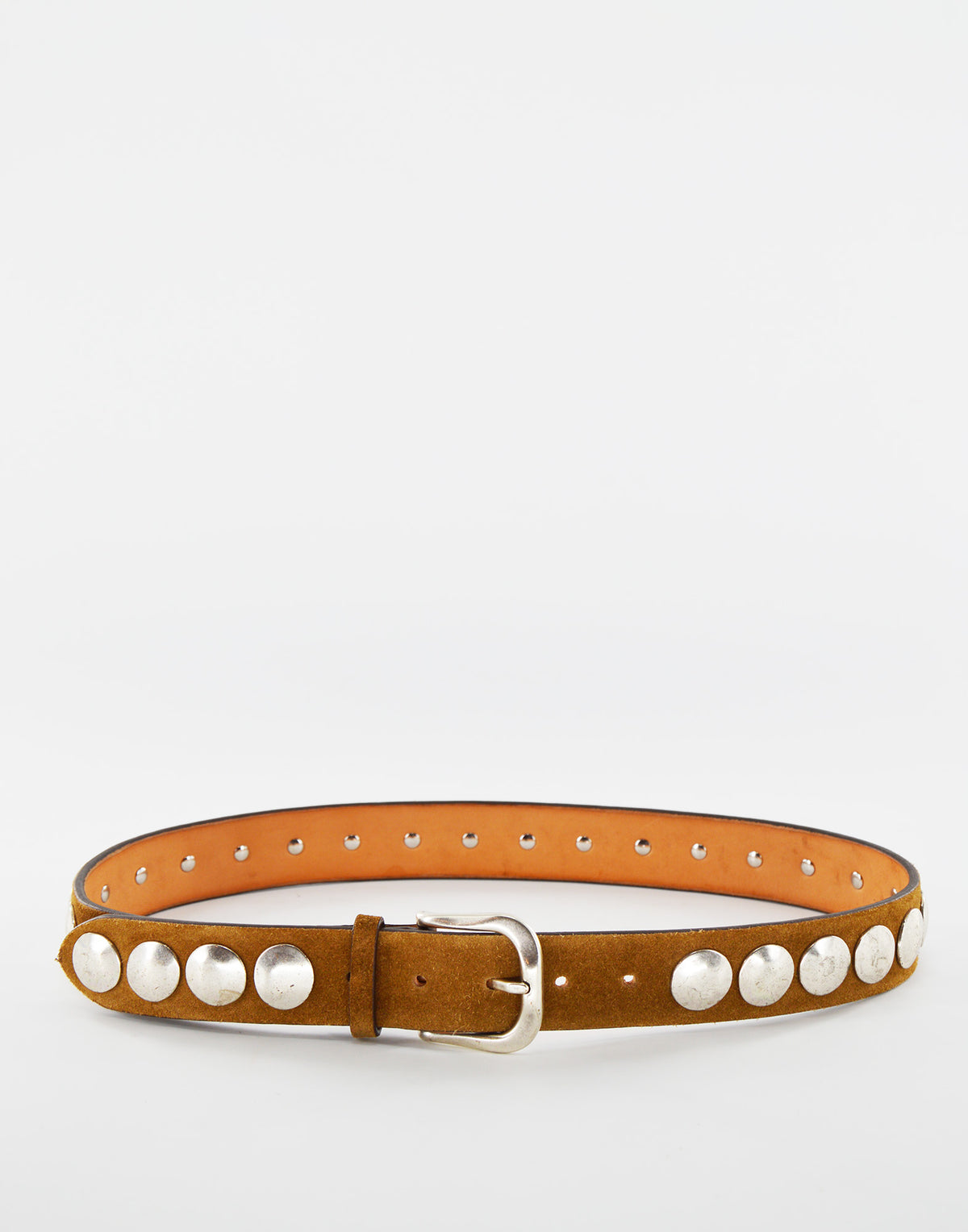 DOUUOD Ceinture à Clous Ronds en Croûte de Cuir