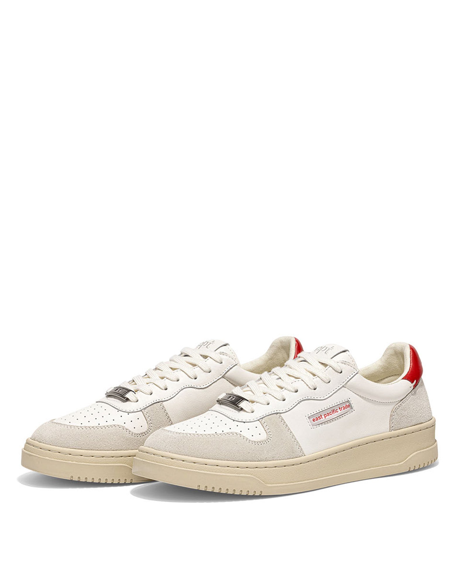 EPT Sneakers Court Suede Off White/Tofu/Red – Fango